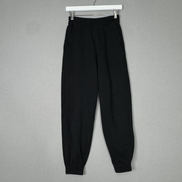 Lululemon Relaxed High-Rise Jogger Pants Womens 2 Black Cotton Terry Sweatpants - Picture 2 of 11